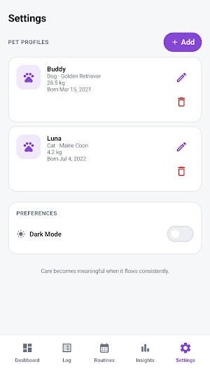 PetCare Flow Screenshot 0