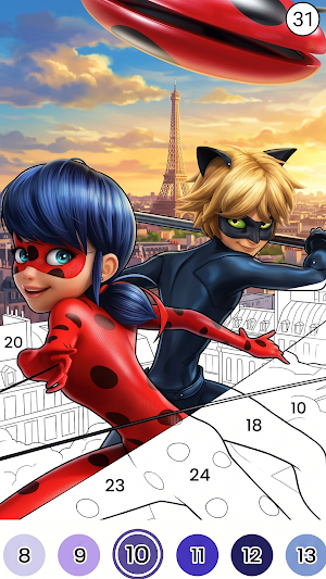 Ladybug Color by Number Game Screenshot 0