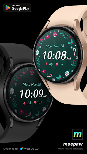 Moepaw Christmas Watch Face 01 Screenshot 1