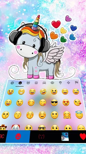 Cute Cartoon Unicorn Keyboard Theme Screenshot 2