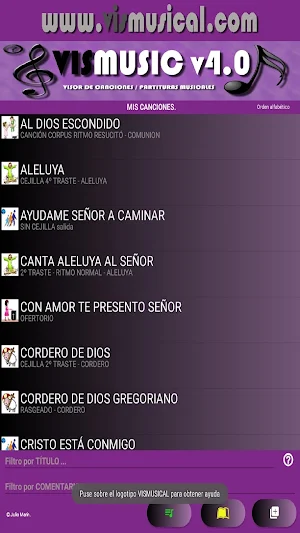 VISMUSICv4 LETRAS Y ACORDES Screenshot 0