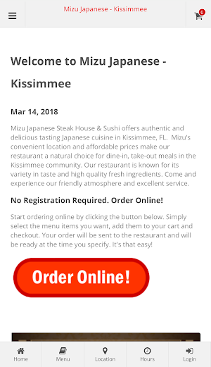 Mizu Japanese Kissimmee Order Screenshot 0