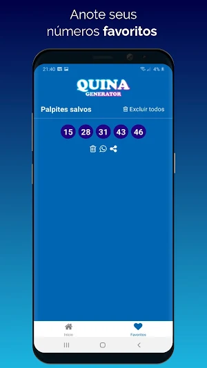 Quina - Gerador de palpites Screenshot 1
