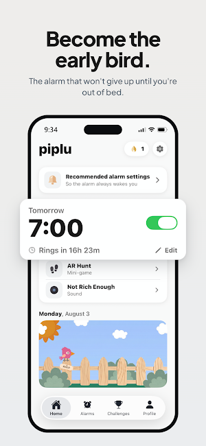 Piplu: Early Bird Alarm Clock Screenshot 0