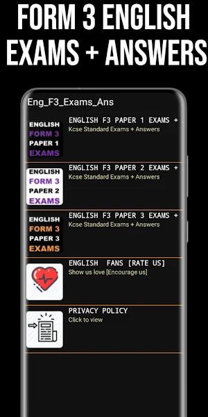 English Form 3 Exams + Answers Screenshot 0