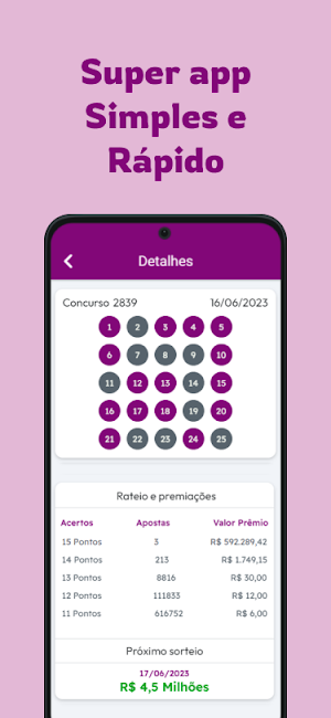 Lotofácil Brasil Resultado Screenshot 0