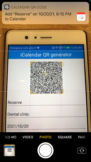 iCalendar QR generator Screenshot 2