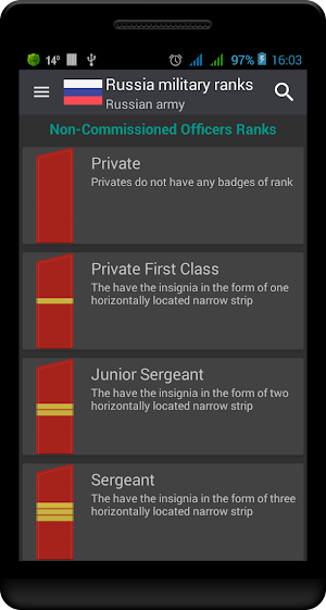 Russian military ranks Screenshot 1