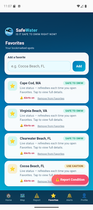 SafeWater App Screenshot 0