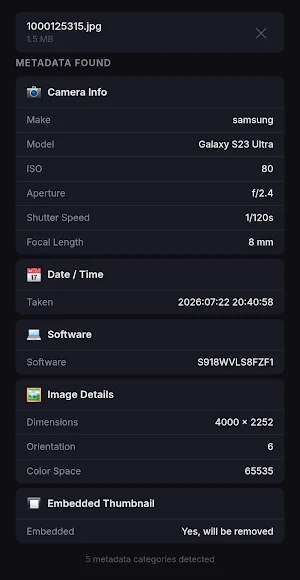 Photo Privacy Data Cleaner Screenshot 1