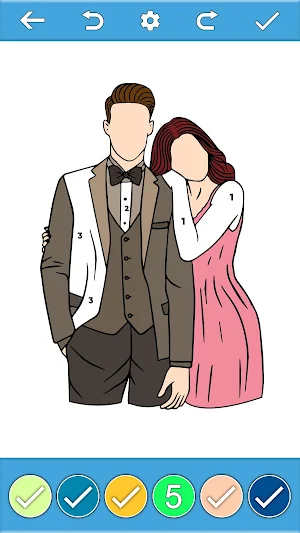 Bride&Groom Coloring By Number Screenshot 1