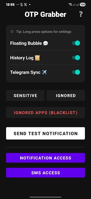 OTP Grabber - SMS Auto Copy Screenshot 0