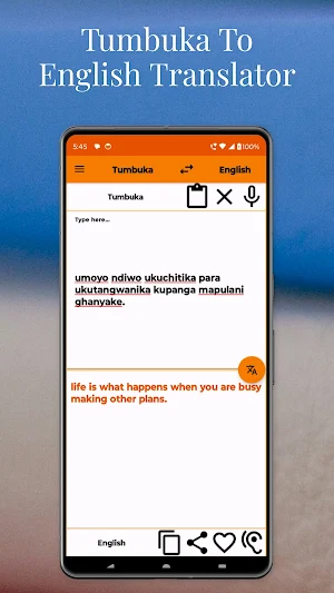 Tumbuka To English Translator Screenshot 1