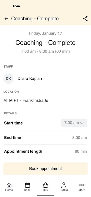 MTM Personal Training Screenshot 2