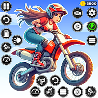 Young Biker Girl Ramp Bike