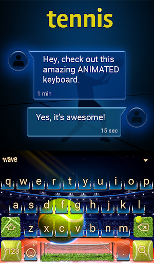 Tennis Animated Keyboard Screenshot 2