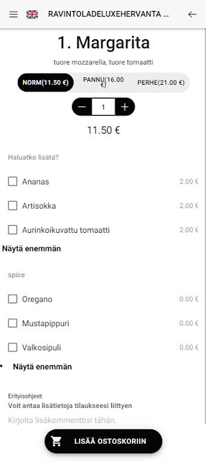 Ravintola Deluxe Hervanta Screenshot 2