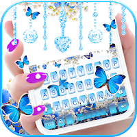Spring Blue Butterfly Keyboard