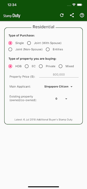 Stamp Duty Singapore Screenshot 0