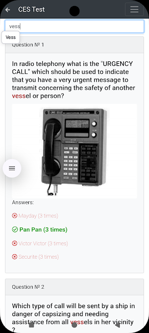 Non-Vessel Specific Operat CES Screenshot 2