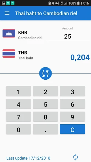 Thai baht to Cambodian riel / THB to KHR Screenshot 1