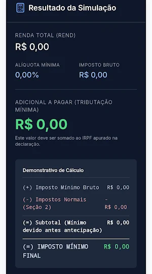 Simulador IRPF Mínimo Screenshot 3