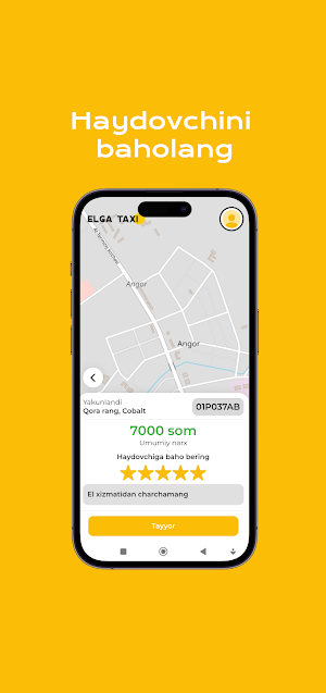 Elga Taxi Mijozlar ilovasi Screenshot 3