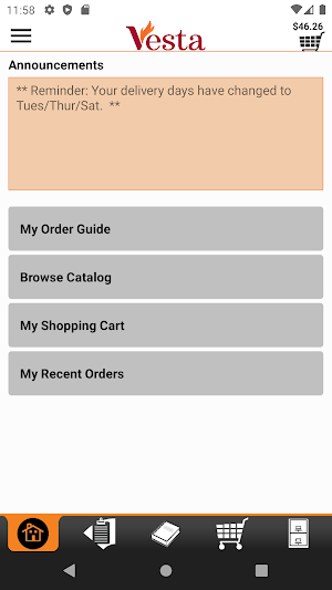 Vesta Foodservice Checkout Screenshot 0