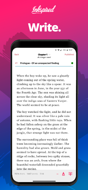 Inkspired Writer - Publish books for free screenshot 7