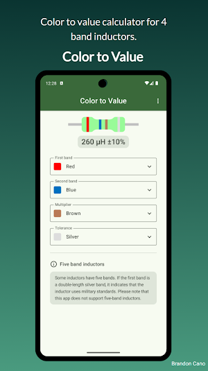 Inductor Color Code Calculator Screenshot 0