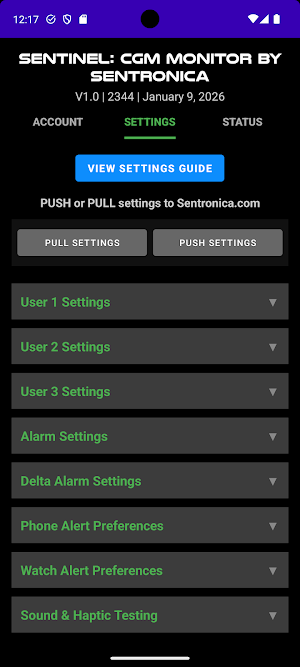 Sentinel: CGM Monitor Screenshot 1