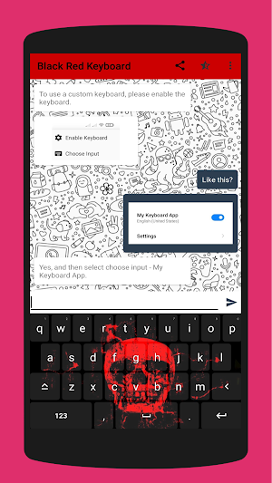 Aesthetic Black Red Keyboard Screenshot 1