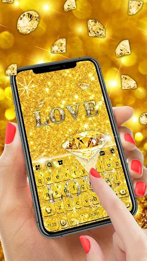 Gold Diamond Gravity Keyboard Background Screenshot 1