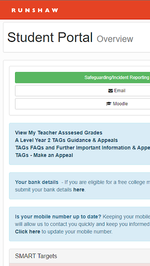 Runshaw Student Portal Screenshot 0