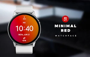 Minimal Red Watch Face Screenshot 0