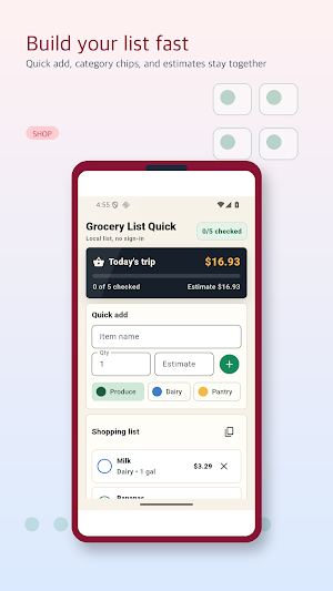 Grocery List Quick Screenshot 1