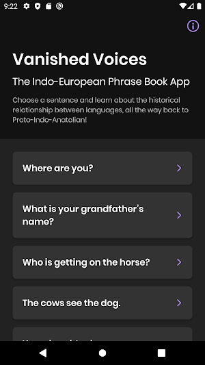 Vanished Voices: The Indo-European Phrase Book App Screenshot 0