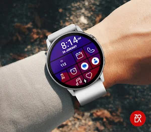 Blue Red Tile Watch Face Screenshot 2