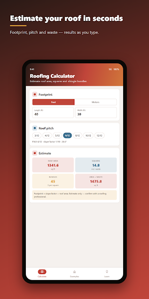 Roofing Calculator Screenshot 0