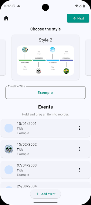 Custom Timeline Screenshot 1