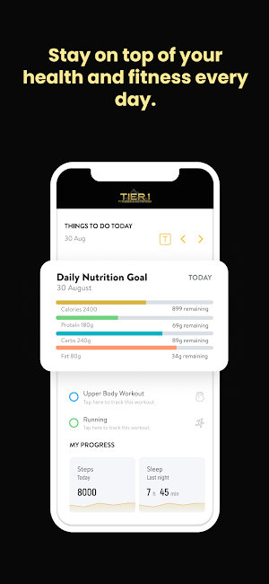 Tier 1 Fitness and Nutrition Screenshot 1