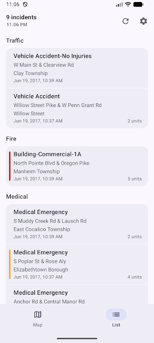 Lancaster County Incidents Screenshot 1