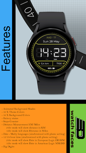 aad 17 black 3D watch faces Screenshot 0