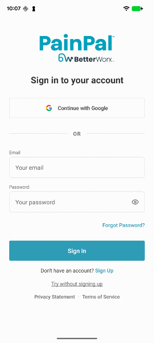 PainPal App Screenshot 1