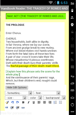 Shakespeare HandbookEditor Screenshot 0