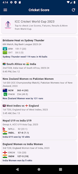 Cricket League LiveScore 2024 Screenshot 0