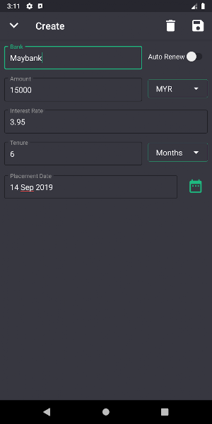 Money & FD Manager / Tracker Screenshot 3