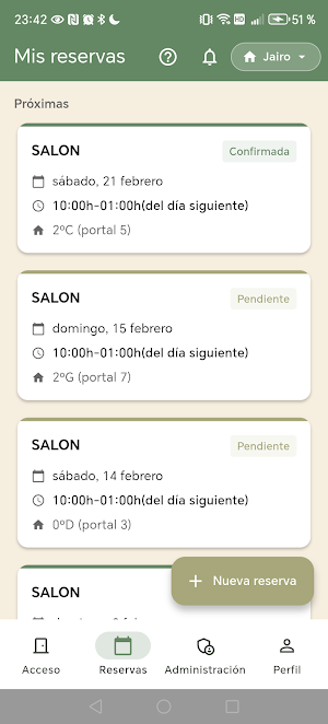 Fecha - Accesos y reservas Screenshot 3