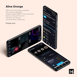Aline Orange: linear icon pack Screenshot 1