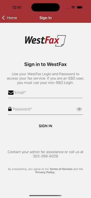 WestFax - Mobile Fax App Screenshot 1